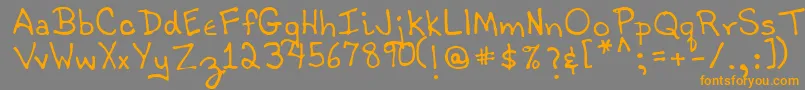 TobyRegular-Schriftart – Orangefarbene Schriften auf grauem Hintergrund