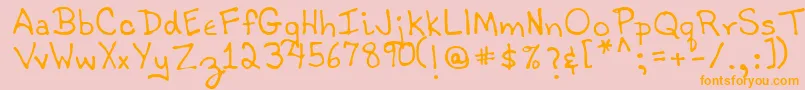 TobyRegular Font – Orange Fonts on Pink Background