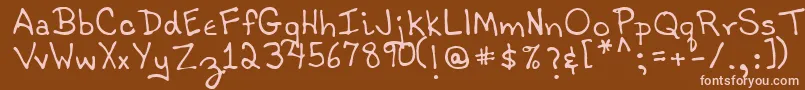 TobyRegular Font – Pink Fonts on Brown Background
