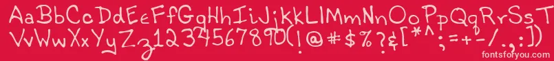 TobyRegular Font – Pink Fonts on Red Background
