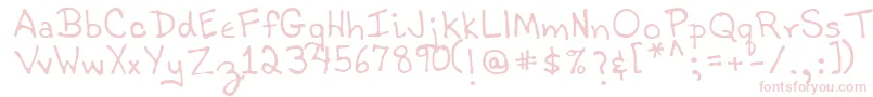 TobyRegular-fontti – vaaleanpunaiset fontit valkoisella taustalla