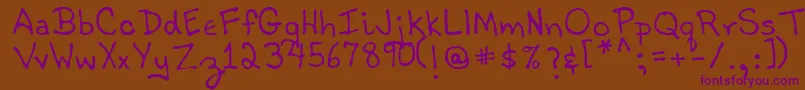 TobyRegular Font – Purple Fonts on Brown Background