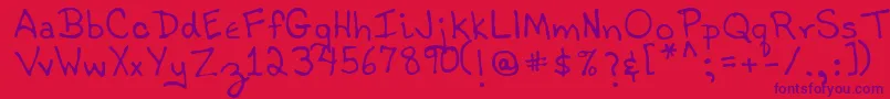 TobyRegular Font – Purple Fonts on Red Background