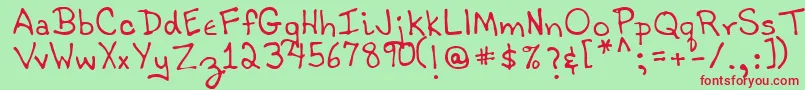 TobyRegular Font – Red Fonts on Green Background