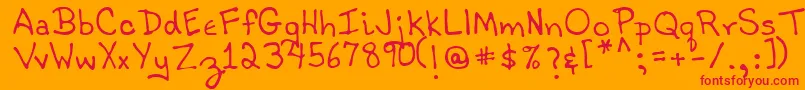 Шрифт TobyRegular – красные шрифты на оранжевом фоне