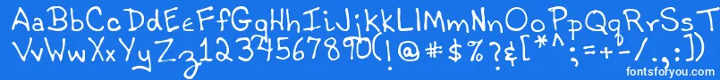 TobyRegular Font – White Fonts on Blue Background