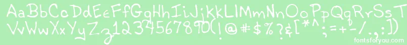 TobyRegular-fontti – valkoiset fontit vihreällä taustalla