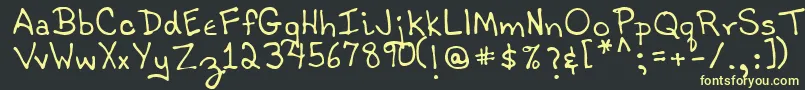 TobyRegular-fontti – keltaiset fontit mustalla taustalla