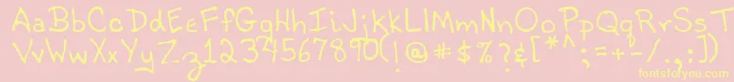 TobyRegular-fontti – keltaiset fontit vaaleanpunaisella taustalla