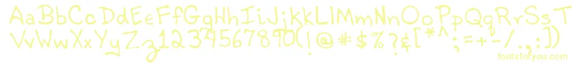 TobyRegular-Schriftart – Gelbe Schriften auf weißem Hintergrund