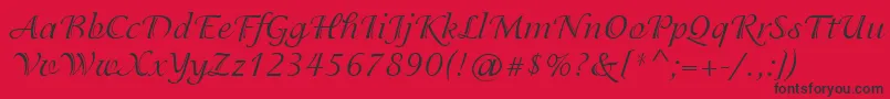 IsadoraCyr Font – Black Fonts on Red Background