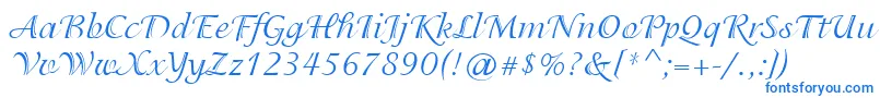 Шрифт IsadoraCyr – синие шрифты на белом фоне