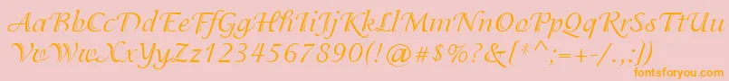 IsadoraCyr Font – Orange Fonts on Pink Background