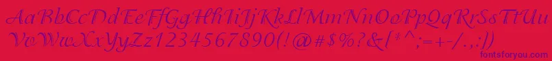 IsadoraCyr Font – Purple Fonts on Red Background