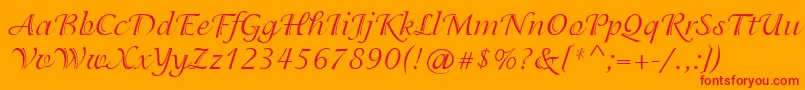 IsadoraCyr Font – Red Fonts on Orange Background