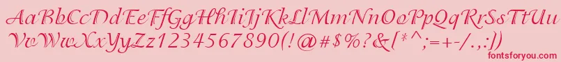 IsadoraCyr Font – Red Fonts on Pink Background