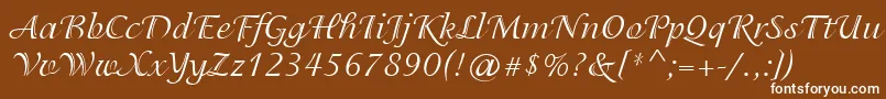 IsadoraCyr Font – White Fonts on Brown Background