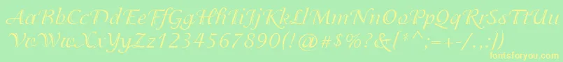 IsadoraCyr Font – Yellow Fonts on Green Background