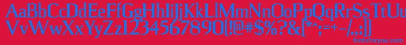 フォントUlianrgBold – 赤い背景に青い文字