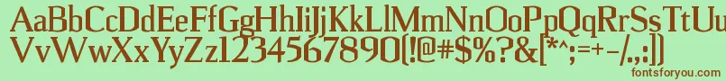 UlianrgBold-fontti – ruskeat fontit vihreällä taustalla