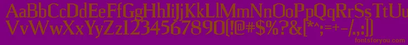 UlianrgBold-fontti – ruskeat fontit violetilla taustalla