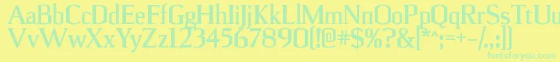 UlianrgBold Font – Green Fonts on Yellow Background