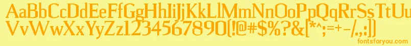 UlianrgBold Font – Orange Fonts on Yellow Background