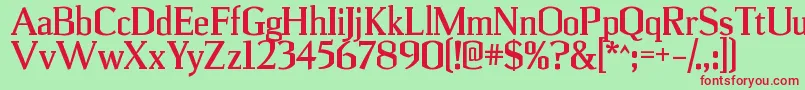 UlianrgBold-fontti – punaiset fontit vihreällä taustalla