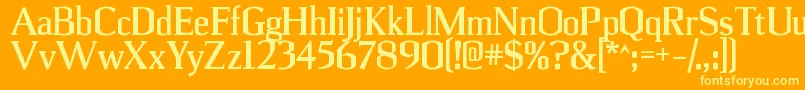 UlianrgBold Font – Yellow Fonts on Orange Background