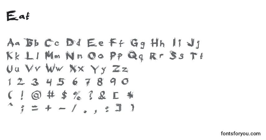 Schriftart Eat – Alphabet, Zahlen, spezielle Symbole