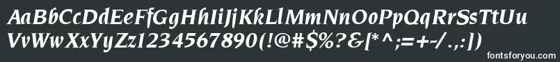 ElegantiaBolditalic Font – White Fonts on Black Background