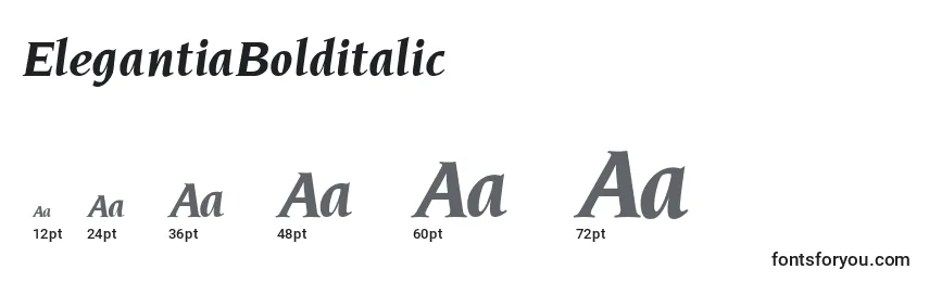 Размеры шрифта ElegantiaBolditalic