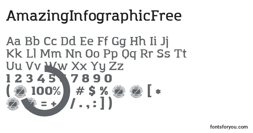 Schriftart AmazingInfographicFree – Alphabet, Zahlen, spezielle Symbole