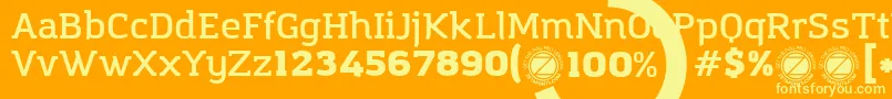 AmazingInfographicFree Font – Yellow Fonts on Orange Background