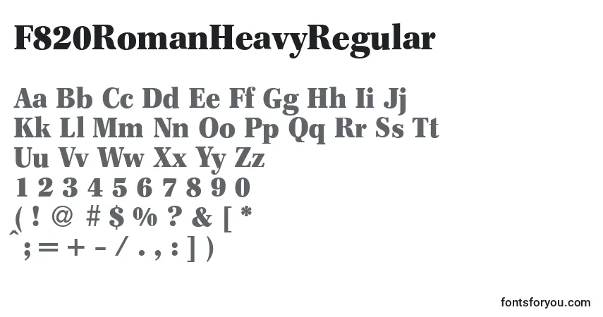 A fonte F820RomanHeavyRegular – alfabeto, números, caracteres especiais