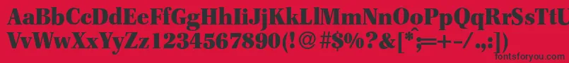 F820RomanHeavyRegular Font – Black Fonts on Red Background