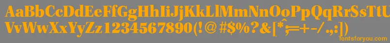 F820RomanHeavyRegular Font – Orange Fonts on Gray Background