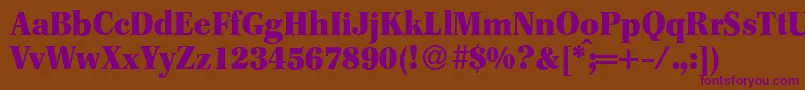 F820RomanHeavyRegular Font – Purple Fonts on Brown Background