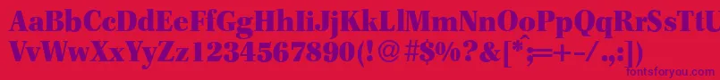F820RomanHeavyRegular Font – Purple Fonts on Red Background