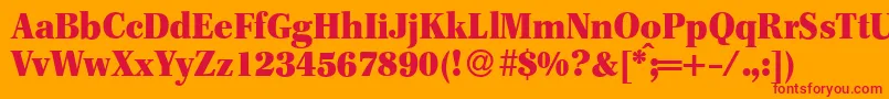 F820RomanHeavyRegular Font – Red Fonts on Orange Background