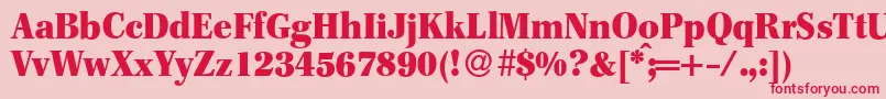 F820RomanHeavyRegular Font – Red Fonts on Pink Background