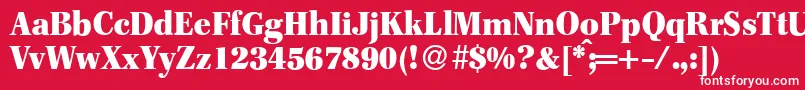 F820RomanHeavyRegular Font – White Fonts on Red Background