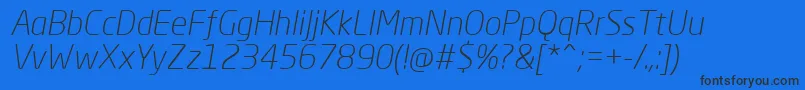 Шрифт NeoSansProLightItalic – чёрные шрифты на синем фоне