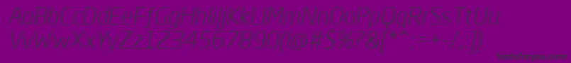 NeoSansProLightItalic-Schriftart – Schwarze Schriften auf violettem Hintergrund