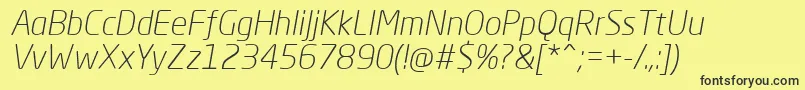 NeoSansProLightItalic Font – Black Fonts on Yellow Background