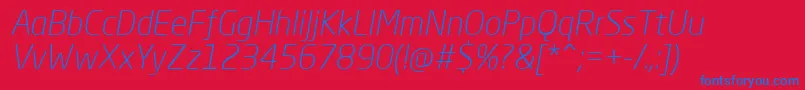 NeoSansProLightItalic Font – Blue Fonts on Red Background