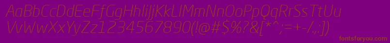 NeoSansProLightItalic Font – Brown Fonts on Purple Background