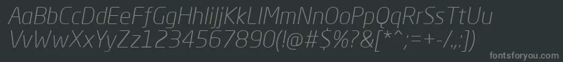 Шрифт NeoSansProLightItalic – серые шрифты на чёрном фоне