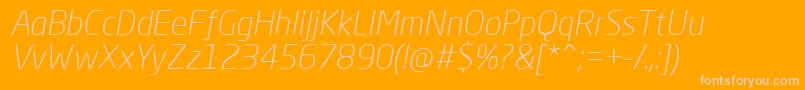 NeoSansProLightItalic Font – Pink Fonts on Orange Background