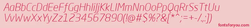 NeoSansProLightItalic Font – Red Fonts on Pink Background